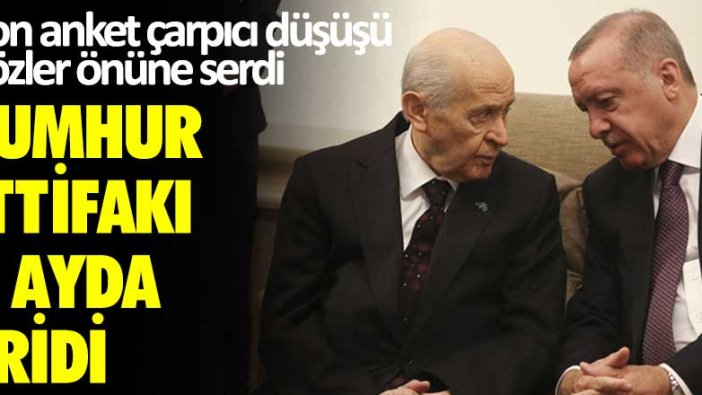 Son anket çarpıcı düşüşü gözler önüne serdi! Cumhur İttifakı 6 ayda erdi