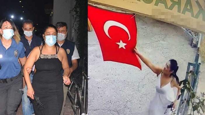 Asılı Türk Bayrağı’nı alıp çöpe atmıştı... Yakalanan kadından ilginç savunma