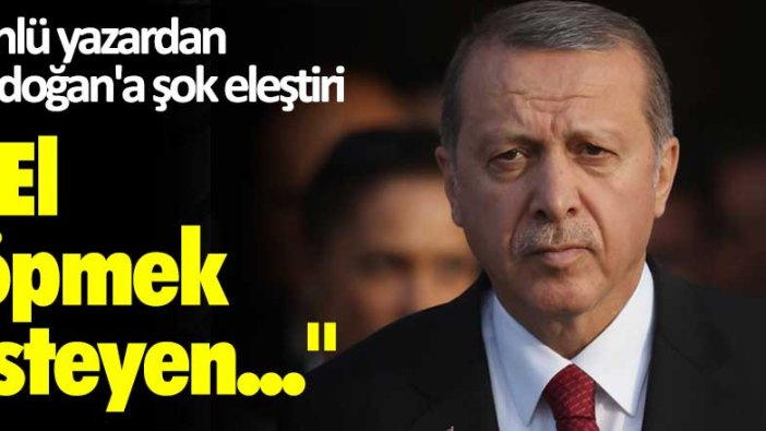 Ünlü yazardan Erdoğan'a şok eleştiri: El öpmek isteyen...