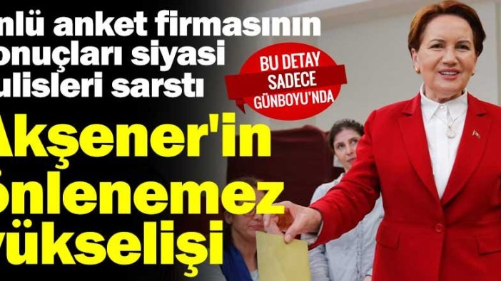 Ünlü anket firmasının sonuçları siyasi kulisleri sarstı! Meral Akşener'in önlenemez yükselişi