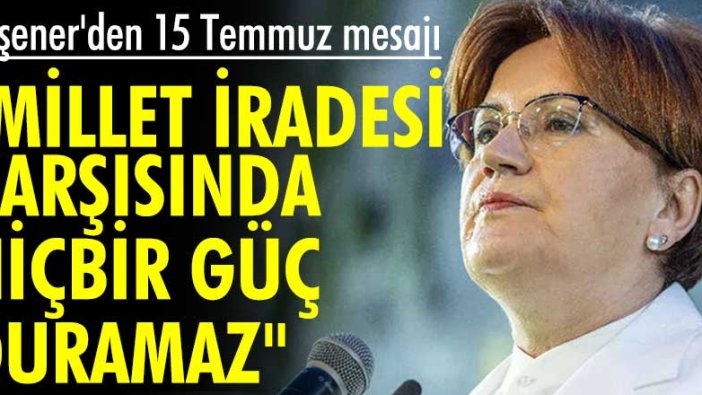 Meral Akşener'den 15 Temmuz mesajı: Millet iradesi karşısında hiçbir güç duramaz