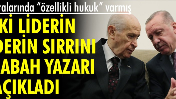 Sabah yazarı Cumhur İttifakı'nın sırrını açıkladı... "Erdoğan ve Bahçeli arasında..."