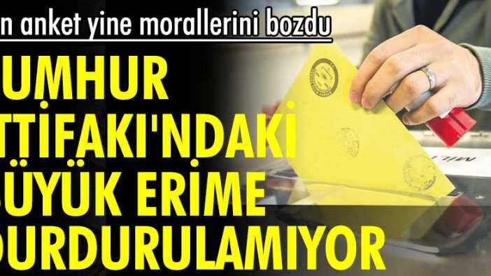 Area Araştırma'dan dikkat çeken anket!  Cumhur İttifakı'ndaki büyük erime durdurulamıyor