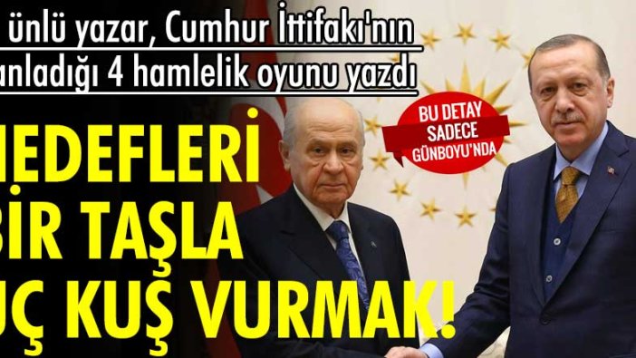 İki ünlü yazar, Cumhur İttifakı'nın planladığı 4 hamlelik oyunu yazdı: Hedefleri bir taşla üç kuş vurmak!