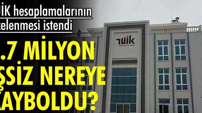 3.7 milyon işsiz nereye kayboldu? TÜİK hesaplamalarının incelenmesi istendi