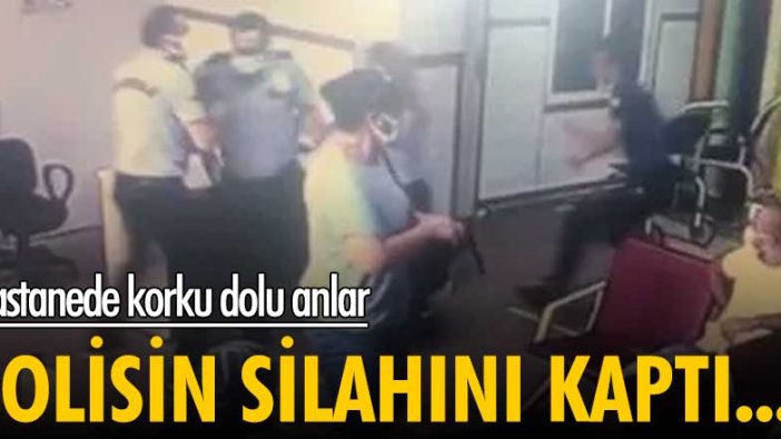 Hastanede korkulu anlar! Yardım istediği polisin silahını kaptı