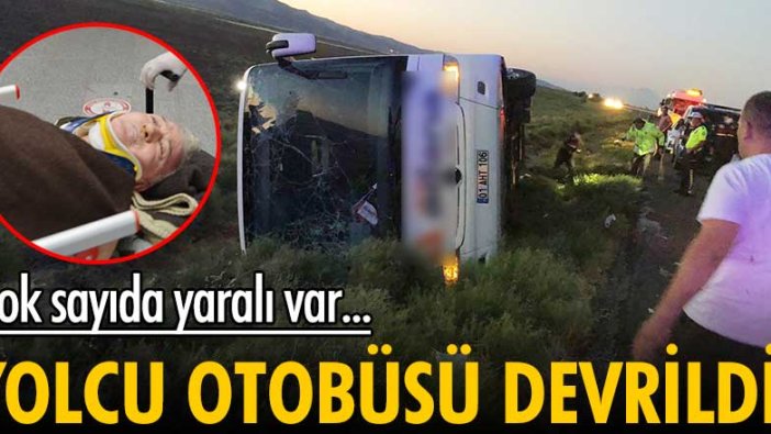 Aksaray'da yolcu otobüsü devrildi!