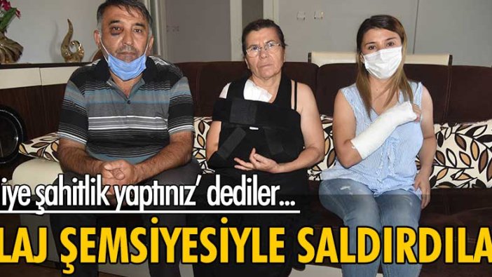 Antalya'da aileye şahitlik yaptığı gerekçesiyle plaj şemsiyesiyle saldırdılar!