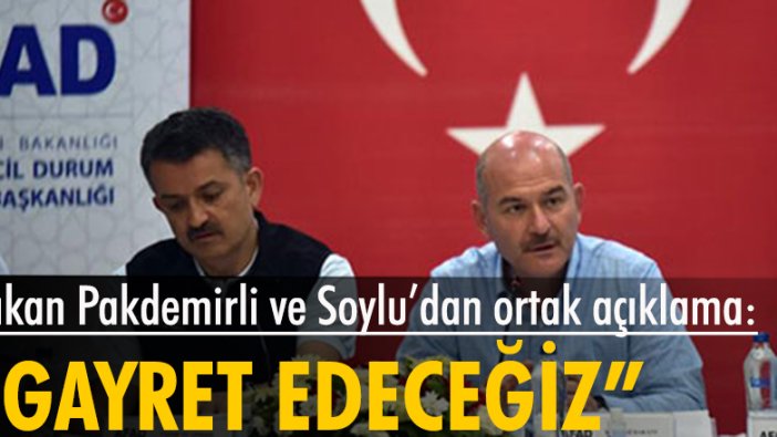 Bakan Pakdemirli ve Süleyman Soylu'dan ortak açıklama...