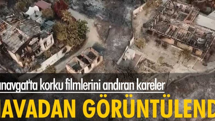 Manavgat'ta korku filmlerini andıran kareler: Havadan görüntülendi