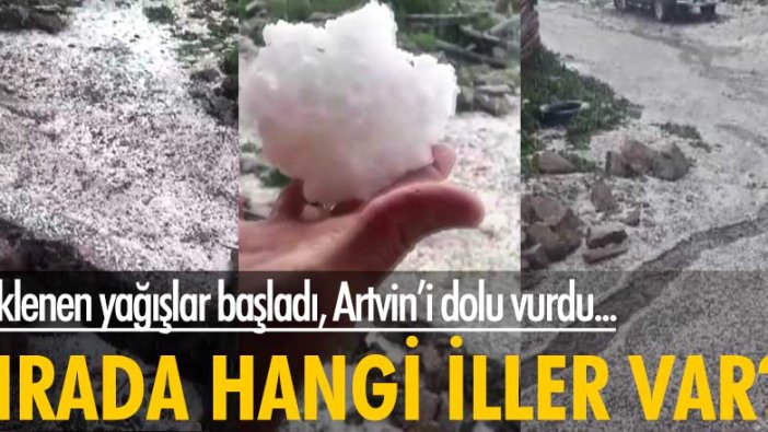 Beklenen yağışlar başladı, Artvin'i dolu vurdu... Sırada hangi iller var