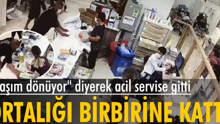 Kocaeli Gebze'de bir kişi baş ağrısyla gittiği hastanede ortalığı birbirine kattı