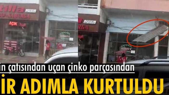 Osmaniye'de evin çatısından uçan çinko parçasından bir adımla kurtuldu