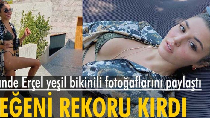 Sevgilisi Kerem Bürsin'le Maldivler'de tatil yapan Hande Erçel yeşil bikinili fotoğraflarıyla gözleri kamaştırdı