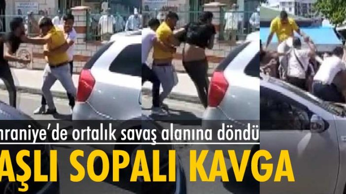 Ümraniye'de taşlı sopalı kavga... Ortalık savaş alanına döndü