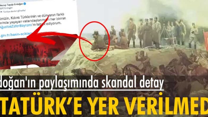 Erdoğan'ın paylaşımında Atatürk'ye yer verilmedi