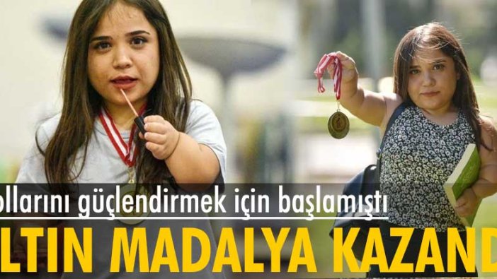 Kollarını güçlendirmek için başladığı halterde şampiyon oldu