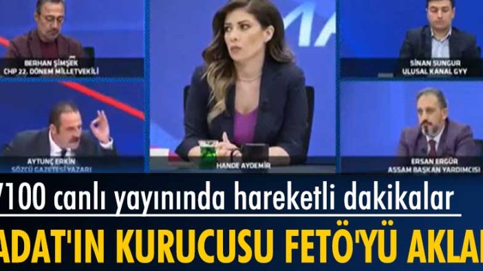 TV100 canlı yayınında hareketli dakikalar! SADAT'ın kurucusu FETÖ'yü akladı