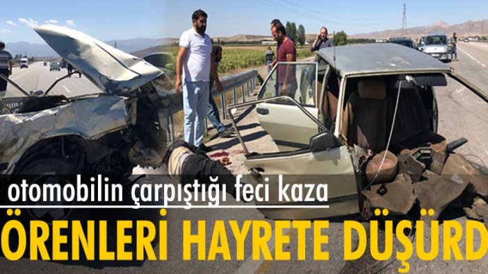 İki otomobil çarpıştı, biri ikiye bölündü: 5 yaralı