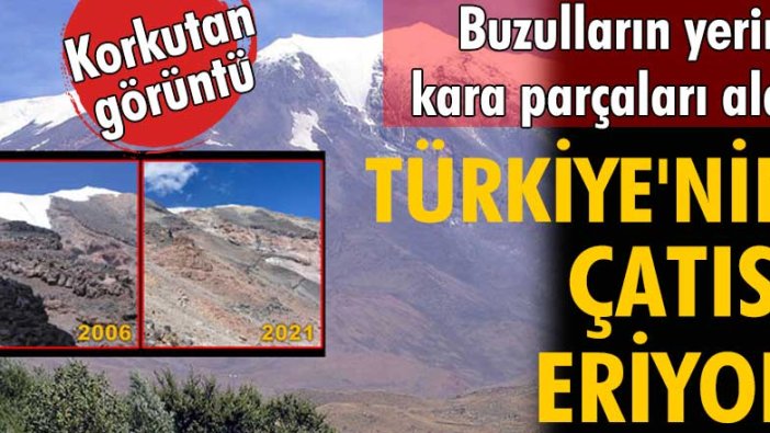 Ağrı Dağı'nın 4 bin ile 5 bin 137 metre arasında bulunan şapka buzulları eriyor!