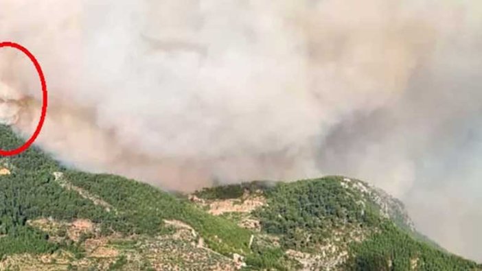 Antalya'daki yangında 'yangın şeytanı'  görüldü