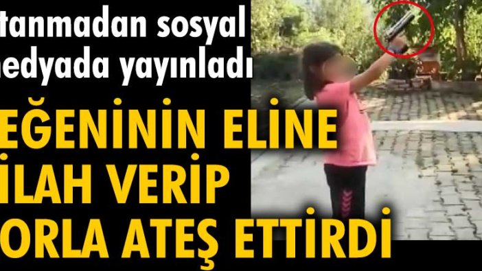 Rize'de Mustafa A. Yeğeninin eline silah verip zorla ateş ettirdi. Utanmadan sosyal medyada yayınladı