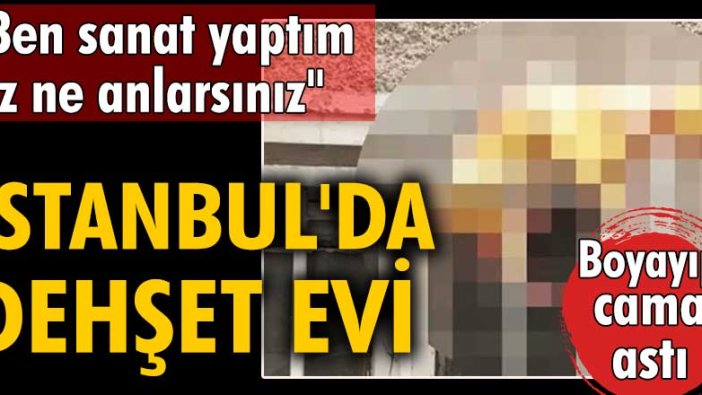 İstanbul'da dehşet evi! Kediyi boyayıp cama astı