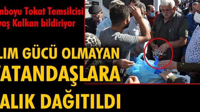 Tokat'ta alım gücü olmayan vatandaşlara balık dağıtıldı