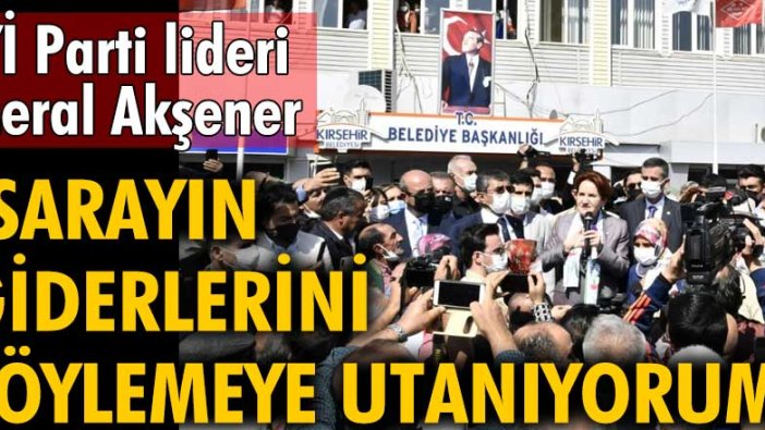 İYİ Parti lideri Meral Akşener: Sarayın giderlerini söylemeye utanıyorum