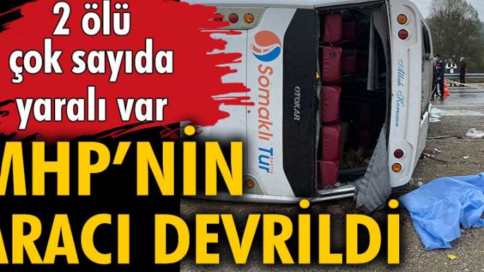 Bartın'da MHP'lilerin midibüsü devrildi