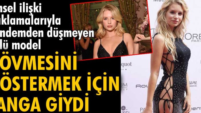 Cinsel ilişki açıklamaları gündemde olan Lottie Moss kalçasındaki dövmeyi göstermek için tanga giydi