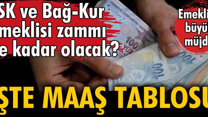 SSK ve Bağ-Kur emeklisi zammı ne kadar olacak?  İşte maaş tablosu