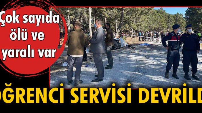 Öğrenci servisi devrildi:  4'ü öğrenci 5 ölü, 3 yaralı