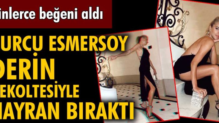 Burcu Esmersoy'un derin dekoltesiyle kendisine hayran bıraktı!