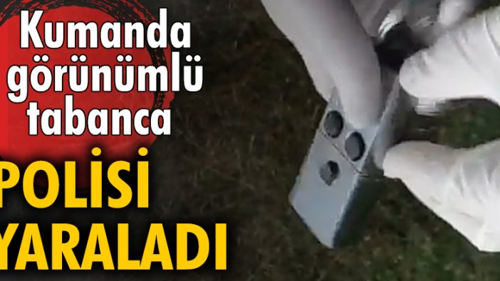 Kumanda görünümlü tabanca polisi yaraladı