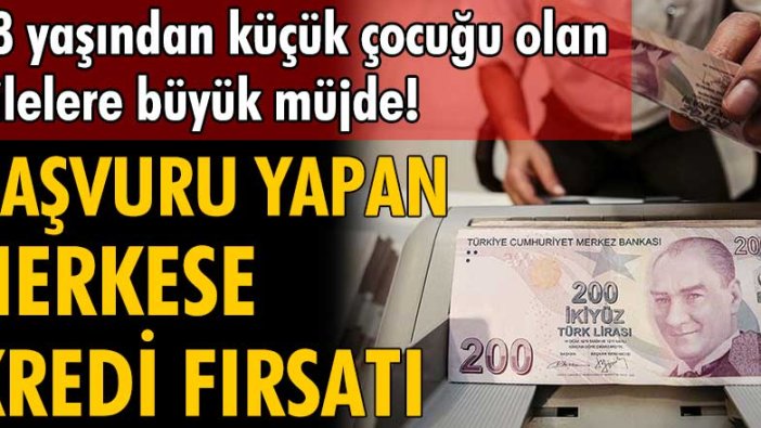 18 yaşından küçük çocuğu olan ailelere kredi müjdesi geldi!