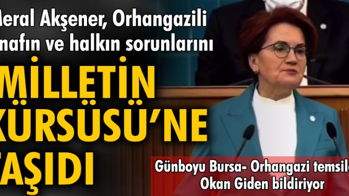 Meral Akşener, Orhangazili esnafın ve halkın sorunlarını 'Milletin Kürsüsü'ne taşıdı