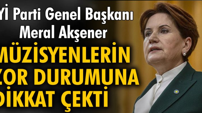 Meral Akşener, müzisyenlerin zor durumuna dikkat çekti