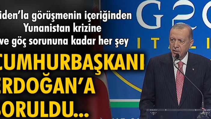 Cumhurbaşkanı Erdoğan Roma'da, G20 zirvesine dair değerlendirmelerde bulundu