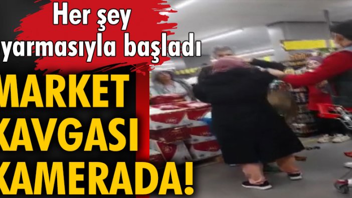 Her şey uyarmasıyla başladı! Market kavgası kamerada