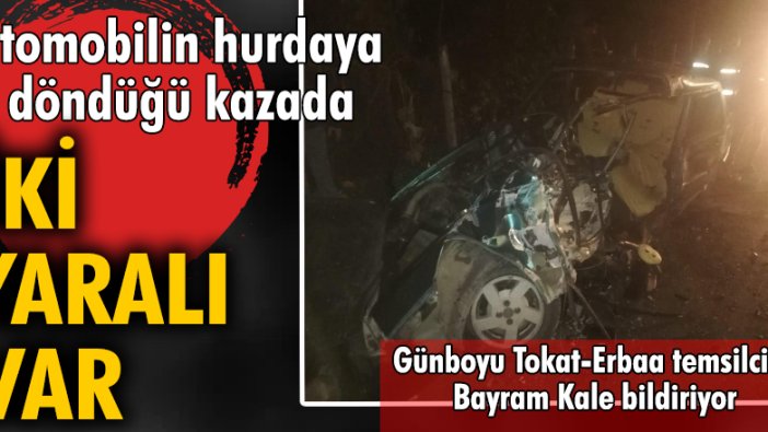 Otomobilin hurdaya döndüğü kazada iki yaralı var