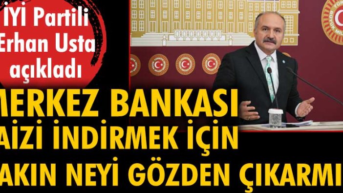 İYİ Partili Erhan Usta açıkladı: Faizi indirmek için bakın neyi gözden çıkardılar