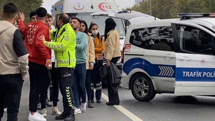 Esenler'de otomobille takla attı, sağlık ekipleriyle tartıştı!