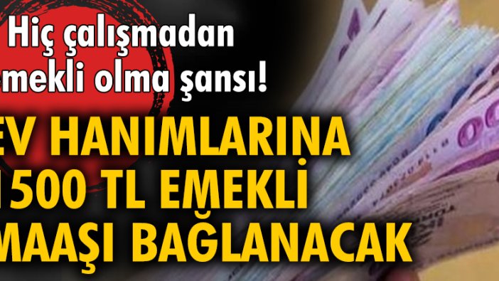 Hiç çalışmadan emekli olma şansı! Ev hanımlarına 1500 TL emekli maaşı bağlanacak