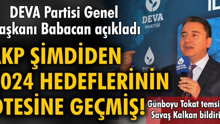 DEVA Partisi Genel Başkanı Ali Babacan Tokat'ta konuştu