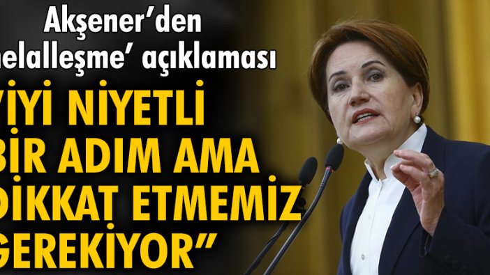 Akşener'den 'helalleşme' açıklaması 'İyi niyetli bir adım olarak görüyorum ama dikkat etmemiz gerekiyor'