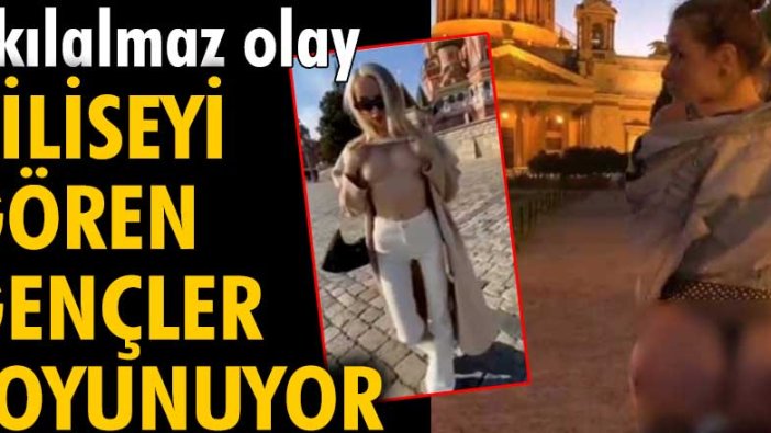 Rusya’da akılalmaz olay! Kiliseyi gören gençler soyunuyor