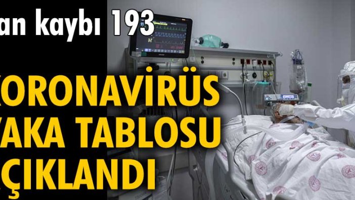 Koronavirüs vaka tablosu açıklandı: 193 kişi hayatını kaybetti