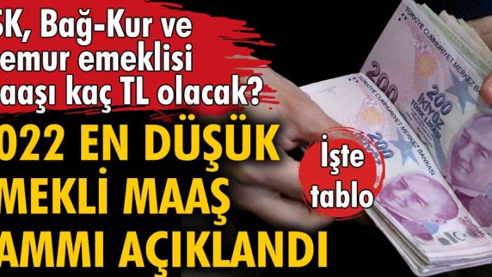 SSK, Bağ-Kur ve memur emeklisi maaşı kaç TL olacak? 2022 en düşük emekli maaş zammı açıklandı