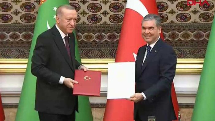 Cumhurbaşkanı Erdoğan ve Türkmenistan Başkanı'ndan ortak açıklama